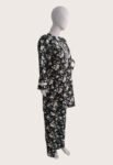 100_ Cotton Printed Black Coord Set with Lace