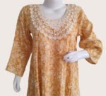 100_ Cotton Gauze Printed Yellow Umbrella Cut Kurti