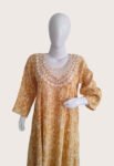 100_ Cotton Gauze Printed Yellow Umbrella Cut Kurti