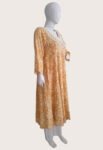 100_ Cotton Gauze Printed Yellow Umbrella Cut Kurti