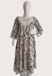 100_ Cotton Printed Umbrella Cut Kurti with Embroidred Net Neckline