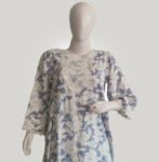 100_ Cotton Gauge Voilet Printed Umbrella Cut Kurti-2