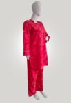 100_ Cotton Red Colour Printed Coord Set with Beautiful Lace