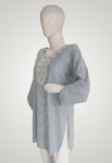 Blue verticle fine stipes color 1 piece printed kurti2