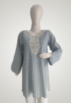 Blue verticle fine stipes color 1 piece printed kurti2