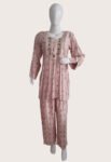 Rayon Embroidered Peach Colour Co-ord Set