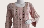 Rayon Embroidered Peach Colour Co-ord Set