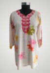 white & pink color 1 piece printed kurti2